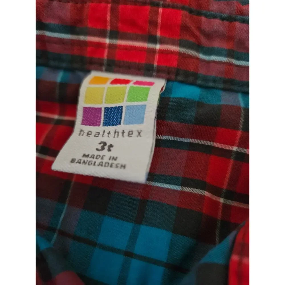 Boys Plaid Button-Up Shirt Lot Size 3T